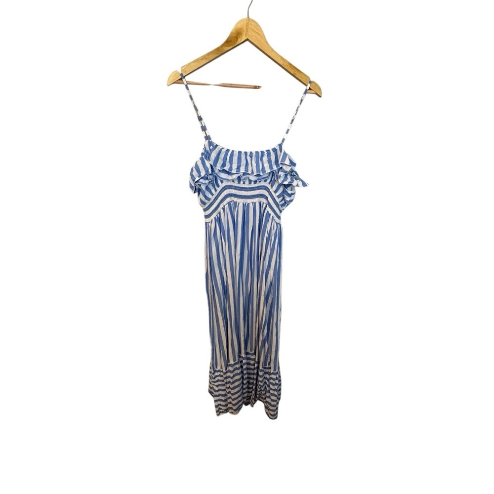 Vineyard Vines Blue White Stripe Midi Dress Size M - Picture 7 of 7